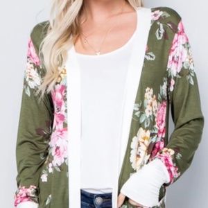 Olive Floral Cardigan